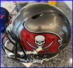 Fanatics Tom Brady Signed Full Size Helmet Half Bucs Half Patriots