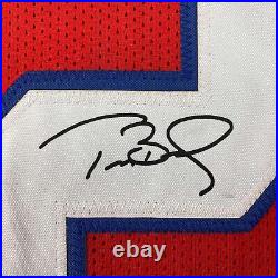 Framed Facsimile Autographed Tom Brady 33x42 Red Reprint Laser Auto Jersey