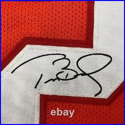 Framed Facsimile Autographed Tom Brady 33x42 Tampa Orange Throwback Laser Jersey