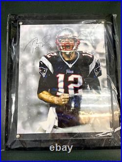 Framed Tom Brady #12 New England Patriots Autographed 12 x 10