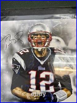 Framed Tom Brady #12 New England Patriots Autographed 12 x 10