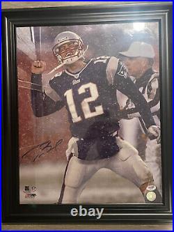 Framed Tom Brady New England Patriots Autographed 16x20 PSA