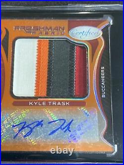 Kyle Trask 2021 Panini Certified Freshman Fabric Orange Mirror /25 4-color Rpa