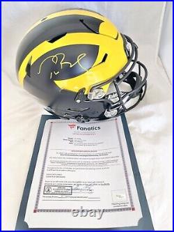 MICHIGAN WOLVERINES TOM BRADY signed RIDDELL SPEED FLEX FULLSIZE HELMET FANATICS