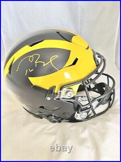 MICHIGAN WOLVERINES TOM BRADY signed RIDDELL SPEED FLEX FULLSIZE HELMET FANATICS