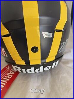 MICHIGAN WOLVERINES TOM BRADY signed RIDDELL SPEED FLEX FULLSIZE HELMET FANATICS