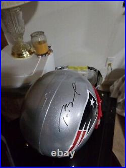 Mounted MEMORIES Tom Brady Signed Full Size Authentic Helmet Patriots
