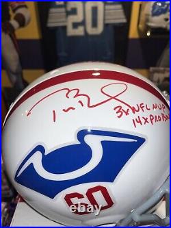NFL Tom Brady Autographed F/S Auth Helmet 1/3 Tristar Totally Tom Boston Pats TB