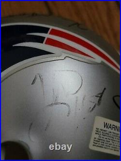 New England Patriots Mini Helmet signed Tom Brady Steve Grogan Dion Branch more