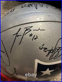 Patriots Autographed Riddell Helmet Includes Tom Brady. No COA, Read Description