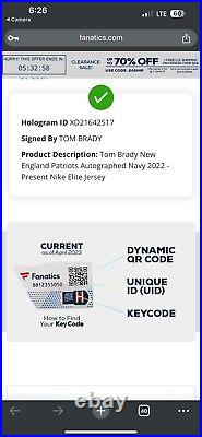 Patriots Tom Brady Autographed Blue Nike Elite Jersey Size 44 Fanatics 215912