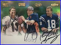 Peyton Manning / Marino / Elway True 1/1 On-Card Autograph Tom Brady Rookie Year