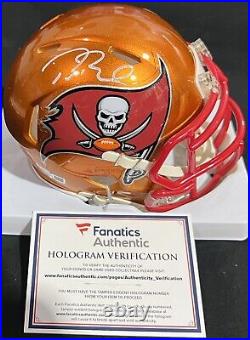 Rare Tom Brady Singed Tampa Bay Buccaneers Speed Flash Mini Helmet Fanatics Auth