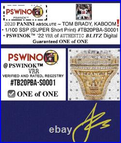 SUPER BOWL RARE # 1 KABOOM! T BRADY PANINI Blitz DIGITAL CARD + Artist Sign ART