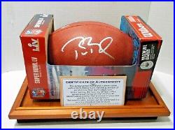 Signed TOM BRADY Super Bowl LV Champion Football with COA and Case-New #30/100