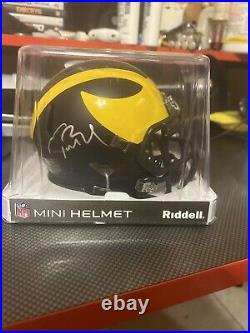 Signed Tom Brady Michigan Helmet