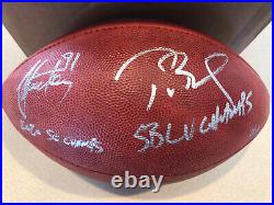 Signed Tom Brady & Steve Stamkos Patriots SB Football inscriptions LE of 12