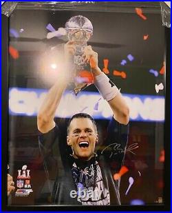 Signed Tom Brady Super Bowl 51 40x50 Framed Photo