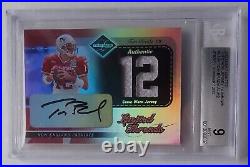 Super Rare? 12/12? Autograph Tom Brady-game-worn-2002-pro-bowl-jersey Bgs 9/10
