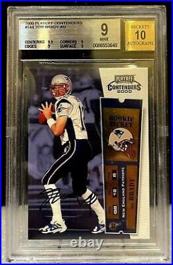 TOM BRADY 2000 PLAYOFF CONTENDERS BGS 9 MINT 10 AUTO RC SUBS 9.5 9 9 9 NO 8.5s
