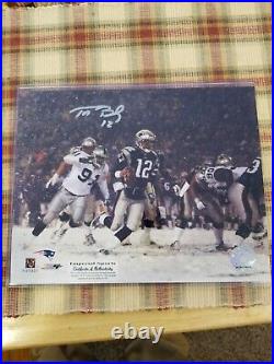 TOM BRADY Autographed 8 x 10 Photo Patriots NFL Hologram & COA 2001 playoffs
