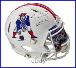 TOM BRADY Autographed Let's Go Custom Visor Patriots Helmet FANATICS LE 12
