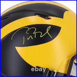 TOM BRADY Autographed Michigan Wolverines Authentic Speed Helmet FANATICS