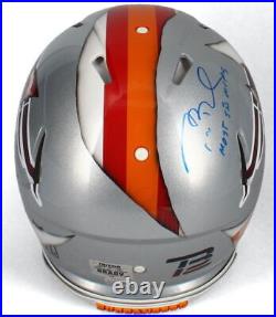 TOM BRADY Autographed Most SB MVP's Ripped Speed Authentic Helmet TRISTAR