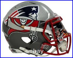 TOM BRADY Autographed Patriots / Bucs Mashup Authentic Helmet FANATICS LE 12