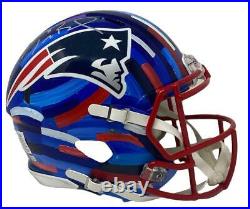 TOM BRADY Autographed Patriots Hand Painted Authentic Helmet FANATICS LE 1/1