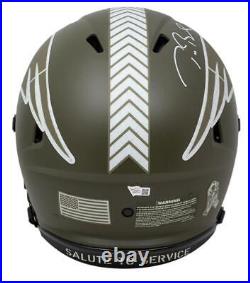TOM BRADY Autographed Patriots Salute to Service Speed Authentic Helmet FANATICS