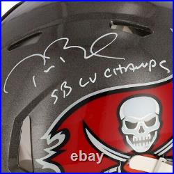 TOM BRADY Autographed SB LV Champs Buccaneers Authentic Speed Helmet FANATICS