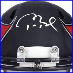 TOM BRADY Autographed Tampa Bay Buccaneers Black Matte Mini Helmet FANATICS