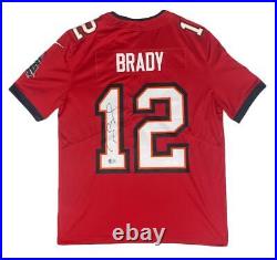 TOM BRADY Autographed Tampa Bay Buccaneers Nike Limited Red Jersey BECKETT
