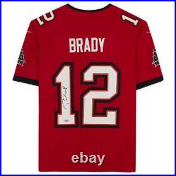 TOM BRADY Autographed Tampa Bay Buccaneers Red Nike Limited Jersey FANATICS