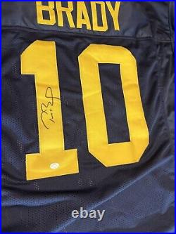 TOM BRADY CUSTOM AUTOGRAPHED MICHIGAN JERSEY WithCOA