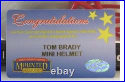 -TOM BRADY- Mounted Memories Signed/Autograph Patriots Mini Football Helmet