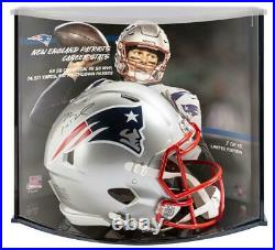 TOM BRADY Signed Patriots'6x Champ Stat' Speed Helmet Display FANATICS LE 12