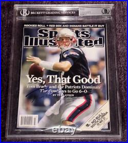 TOM BRADY Signed SPORTS ILLUSTRATED BAS Beckett & Encapsulated Graded 10