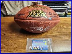 TOM BRADY Signed Wilson Super Bowl 39 XXXIX NFL Football Mounted Memories COA
