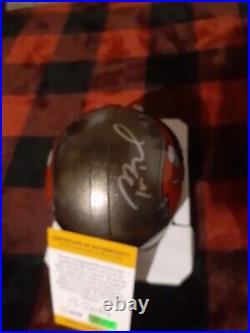 TOM BRADY TAMPA BAY BUCS hand signed autographed RIDDELL Mini Helmet WithCOA