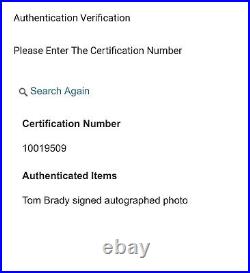 TOM BRADY Tampa Bay Buccaneers Rare Signed Autographed 10x8 Photo IPA COA