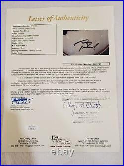 TOM BRADY signed PATRIOTS mini helmet JSA COA Full Letter LOA BUCCANEERS