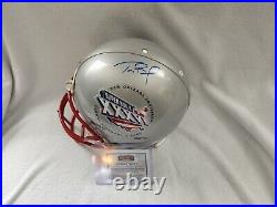 TOM BRADY signed full size PATRIOTS Super Bowl Authentic helmet Mounted Memories