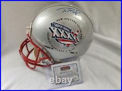 TOM BRADY signed full size PATRIOTS Super Bowl Authentic helmet Mounted Memories