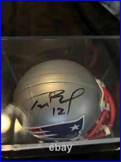 Tom Brady #12 NE Patriots autographed mini helmet COA