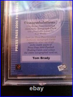 Tom Brady 2000 PRESS PASS CERTIFIED AUTOGRAPH RC Auto BGS 8.5 10 AUTO #3