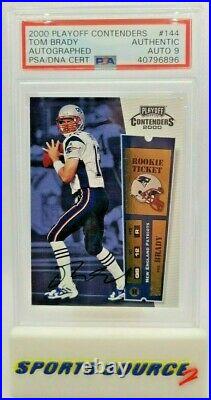 Tom Brady 2000 Playoff Contenders ROOKIE RC PSA/DNA 9 AUTO #144 PSA Authentic