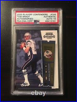 Tom Brady 2000 Playoff Contenders Rookie Ticket PSA / DNA Authentic 10 Auto RC
