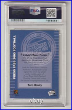 Tom Brady 2000 Press Pass Rookie Autograph On Card Auto Psa 9 Mint Goat Sb Champ
